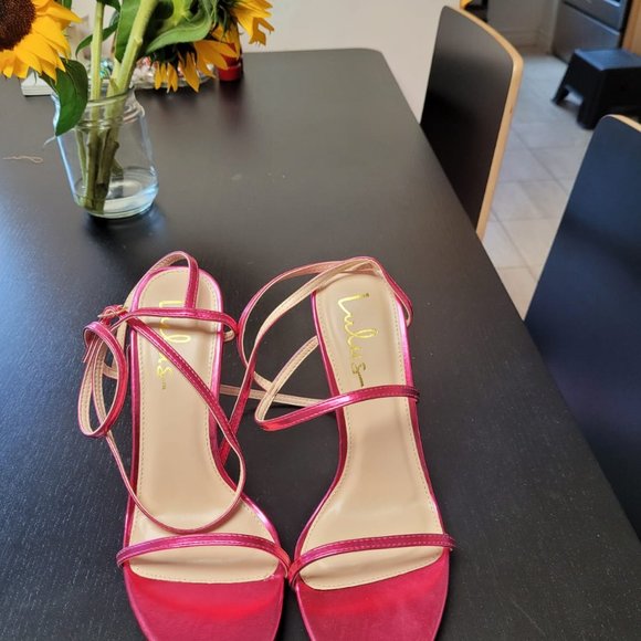 Hot Pink Leather Sandals - Picture 2 of 3